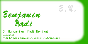 benjamin madi business card
