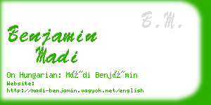 benjamin madi business card